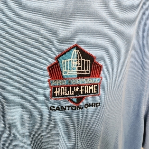 Vintage Nike Dri Fit Pro Football Hall Of Fame Men Polo Shirt Size XL Blue - Picture 6 of 7